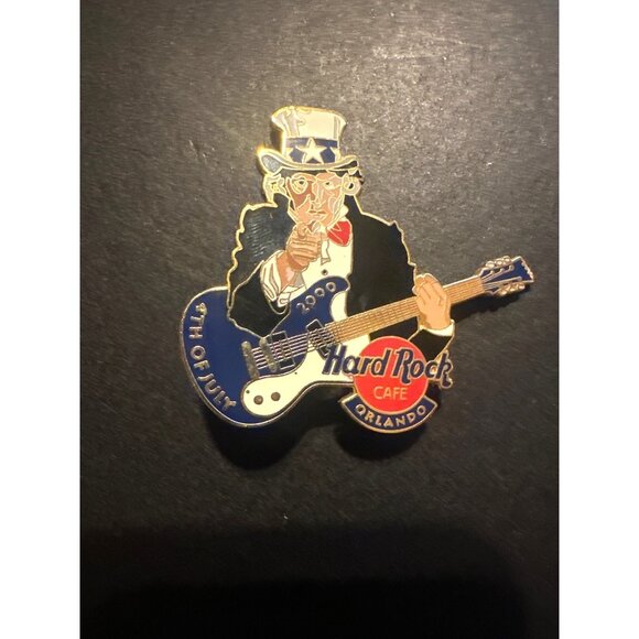 Hard Rock Cafe Orlando Uncle Sam Guitar Pin 2000 Limited Edition 4th Of July - Picture 1 of 4